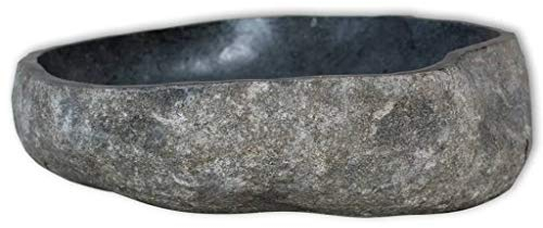 Waschbecken Oval 38-45 cm Flussstein Waschtisch Waschplatz Handwaschbecken Aufsatzwaschbecken Waschschale Aufsatzwaschtisch, Taupe