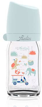 FARLIN Anti-Colic PA Baby Bottle, 2.8 oz - with Silicone Pacifier for 1 Month+ Babies - Thermal Resistant, BPA Free and Dishwasher Safe, Roll-Proof Oval Design (2.8oz,180ml/cc, Jumbo)