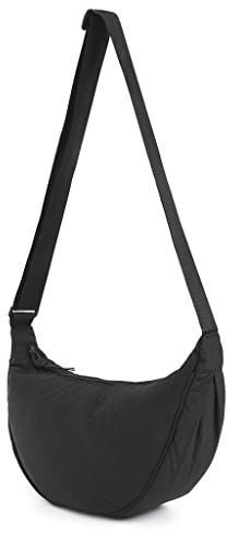 Borsa a tracolla Hobo Sling Mezzaluna Borsa Donna Uomo Trendy Piccola Borsa a Tracolla Borsa a Tracolla Borsa per Dumpling Borsa Casual Tracolla Regolabile, Colore: nero.