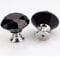 MACHSWON 2 PCS 40mm Black Crystal Cabinet Door Knobs Cupboard Dresser Drawer Pull Handles with M4*22mm Screws