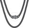 Bestyle Kette Herren Edelstahl Schwarz 5mm feine Panzerkette mit Gravur Maiami Kubanische Gliederkette Personalisiertes Geschenk für Teenager Jungs Rapper Länge 55cm