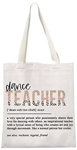 JTOUK Dance Teacher Gift Dance Teacher Definition Tote Bag Dance Teacher Appreciation Gift Dancing Gift for Coach Instructor (Dance Teacher Tote EU)