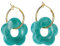 MayDONG Boucles d'oreilles créoles en résine acrylique en forme de fleurs colorées dorées vintage pour femme