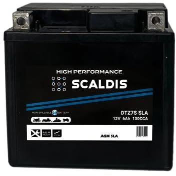 Batterie moto SCALDIS HP DTZ7S SLA 12 V 6 AH 130 AMPS