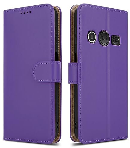 For Doro 1380 Leather Phone Case, Magnetic Closure Full Protection Book Folio Design, Wallet Case Cover [Card Slots] and [Kickstand] For Doro 1380 - Purple