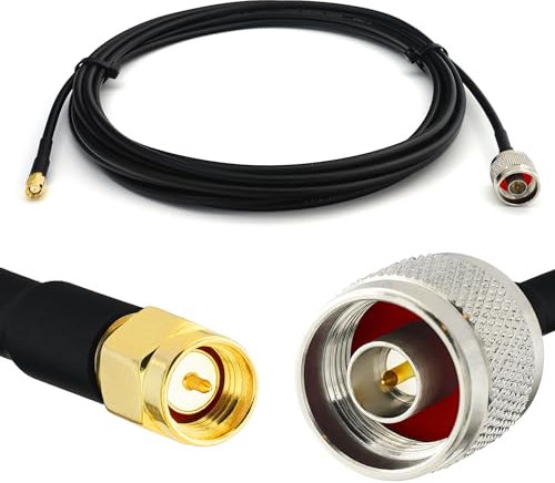 N Stecker auf SMA Stecker RG58 Koaxialkabel 2m — Verlängerung Low Loss antennenkabel 50ohm — für WiFi RF Antenne GSM LTE 4G 5G 6G Router Signalverstärker Lora Ham CB Funk