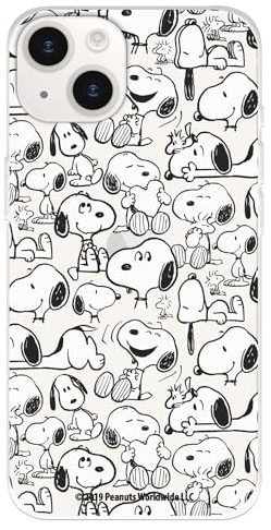 Hülle Kompatibel mit iPhone 15 Offizielle Peanuts Snoopy-Silhouetten zum Schutz Ihres Handys, Transparente Flexible Silikonhülle mit Offizieller Snoopy-Lizenz