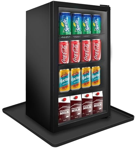 Mini-Kühlschrank-Silikonmatte mit erhöhtem Rand, Unterlage für die Waschmaschine unter dem Mini-Kühlschrank, Gefrierschrank, schützt vor Lecks von Geräten, Wasserspritzern, saugfähig (schwarz, 61 x 61