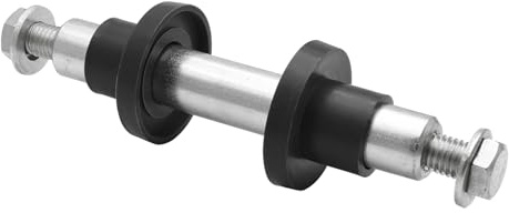Wagner Matériau de l'essieu Professionnel - Diamètre 20 x 130 mm, pour Roues avec Trou d'essieu 20 mm, vis M10 x 142 mm, écrou et disques, Acier galvanisé/Plastique - 13044600
