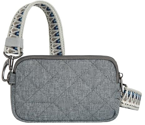 Travelon Unisex Anti-Theft Boho Phone Sling Umhängetasche, Grau meliert