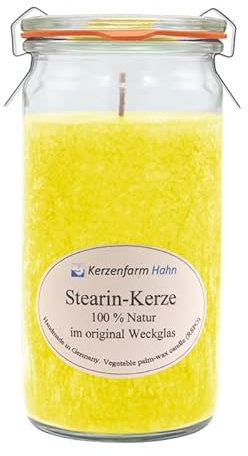 luterna Duftkerze im XL-Weckglas®, 100% pflanzliches Stearin, 100% Natur, KERZENFARM HAHN, mit reinen ätherischen Ölen, Brenndauer ca. 40h