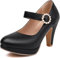 Moda Donna Tacchi Alti Punta Chiusa Pompe in Pelle Estate Scarpa Dolce（Black6，42）