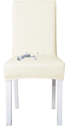 Stuhlhussen 6er Set Schwingstuhl Wasserdicht Stuhlbezüge Leder Beige Stuhlbezug Hochlehner Esszimmerstuhl Kratzfest Stretch Chair Covers Universale Abnehmbar Stuhl überzug überzieher(6PC,Beige)
