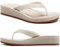 COFACE Chanclas Mujer Sandalias de Cuña para Verano Playa Piscina Interior Exterior Beige Blanco Talla 38
