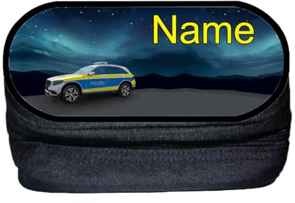 Maus-Design Stifteetui Stiftebox mit Name Polizei | Personalisiert, Schriftartwahl