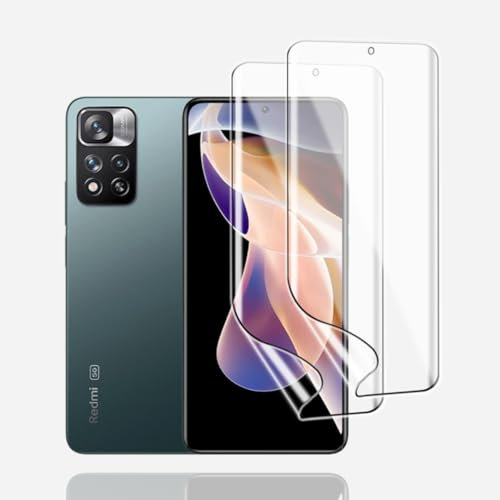 KoasVonson Películas de Hidrogel para Xiaomi Redmi Note 11 Pro+ 5G, 2 Piezas Protectores de Pantalla de TPU Flexible HD Transparente, Compatible ID de Huellas Digitales [no vidrio templado]