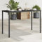 Tidyard Gartentisch mit Glasplatte Glastisch Esstisch Balkontisch Gartenmöbel Tisch Schwarz 115x54x74 cm Poly Rattan