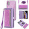 Asuwish Phone Case for iPhone Xs X 10 10s Zipper Wallet Cell Cover with Screen Protector Crossbody Strap Bling Glitter Flip Card Holder iPhoneX iPhoneXs iPhone10 i PhoneX SX 10x 10xs X’s Women Purple