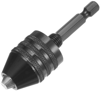 QUARKZMAN Senza Chiave Mandrino Trapano Esagono Gambo Adattatore 0,6-8mm 3-Ganascia per Impatto Trapano Avvitatore Senza Fili Nero
