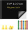 Tafelfolie Magnetisch Selbstklebend, Magnettafel Folie - 50 x 100cm, Inkl. Magnetfolie, 6 staublose Kreide, 4 Magneten