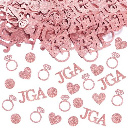100 Stück JGA Konfetti Deko, Glitzer Rosegold Tischdeko, Junggesellenabschied Frauen Papierresten Dekoration, Jga Accessoires Frauen, für Hochzeit und Party Tischdekoration Accessoires