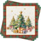 Red Xmas Napkins - 80Pcs Christmas Tree Paper Serviettes for Party Tableware