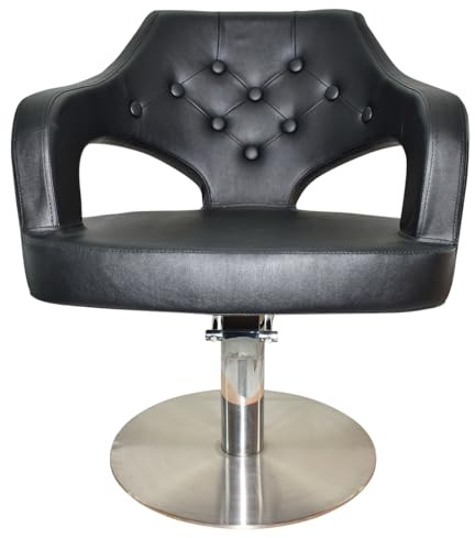 VAKON SALON - Friseurstuhl höhenverstellbar mit Bodenplatte ⌀ 50cm, Friseursessel mit Hydraulik, Coiffeurstuhl, Friseureinrichtung - Design 10