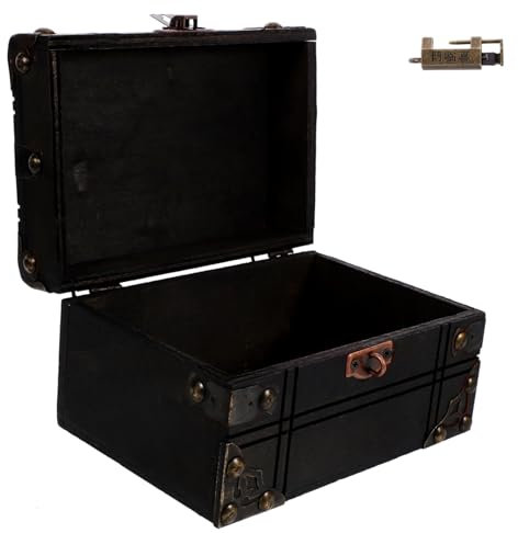 Cabilock Scatola in Legno Vintage Scatola Portaoggetti Per Gioielli Per Orecchini e Anelli Contenitore Robusto Buona Fattura