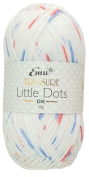 Emu Treasure Little Dots DK Super Soft Baby Yarn 50g Ball 165m, Row Your Boat - 001