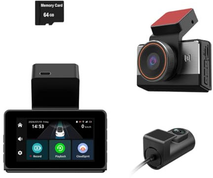 Hidden 4G WiFi 2K Car Dash Cam DVR,Dual Lens front And Rear camera,With GPS Log Track Playback,support two ways communication Video Recorder.