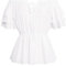 SCARLET DARKNESS Damen Viktorianische Corsagenbluse Edwardianische Kurzeärmel Bluse Weiß S