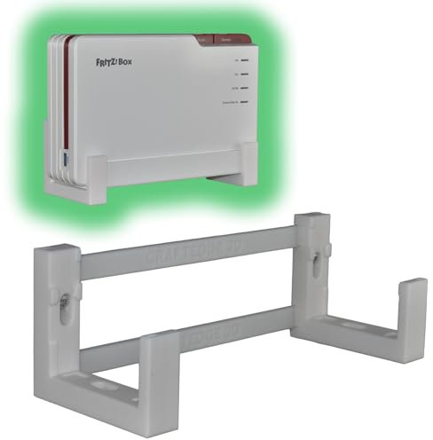 EasyClick passgenauer Wandhalter für AVM Fritz!Box 5690 Pro, auch als Deckenhalterung, sicher einrastend, in jeder Richtung montierbar, inklusive Montagematerial.