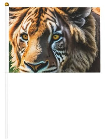 Afrikanische Tiere, kleine Flaggen auf Stab, 14 x 21 cm, 10 Stück – Mini-Flaggen, handliche Holzflagge