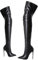 Stivali Alti Fino alla Coscia con Tacco a Spillo per Donna, Stivali Alti Eleganti in Pelle con Punta affilata e Cerniera per Gonna da Abito da Festa Nuziale 11 cm,Nero,41 EU