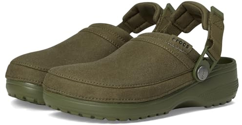 Crocs Klassische Damen-Clogs aus Segeltuch, Armeegrün Wildleder, 8 Women/6 Men
