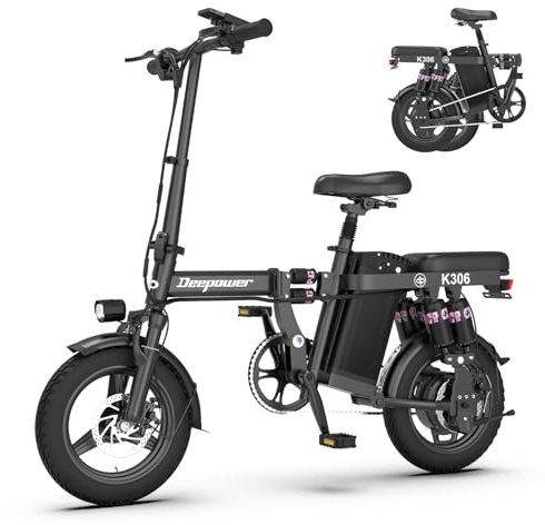 DEEPOWER Klappbares Elektrofahrrad, Elektrofahrräder, 48V 17.5Ah herausnehmbarer Akku, 250W Motor, Doppelscheibenbremsen, Ebike für Erwachsene (17.5Ah)