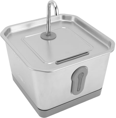 HEEPDD Automatischer Katzenbrunnen, Intelligenter Wasserspender aus Edelstahl mit App-Benachrichtigungen, 3,5 L Fassungsvermögen für Katzen und Kleine Hunde