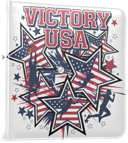 Reiacy Großes Fotoalbum, Scrapbook, selbstklebend, USA-Flagge, Sterne, patriotisch, DIY, Leder-Memorybuch, nachfüllbar, Ringbuch mit 20 Blatt, für Fotos à 15 x 10 cm, 17,8 x 12,7 cm, für Reisen und
