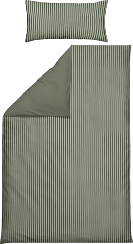 Erwin Müller Wendebettwäsche Perkal Oliv-Jade Größe 1x 155x200 cm + 1x 40x80 cm