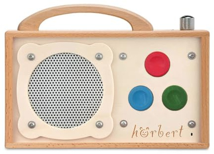 hörbert 3.0 für Kinder + deutsche Inhalte. Mit 3 Playlists, SD-Card, Mikrofon, USB-C Ladeanschluss, Internet-Radio, Podcast-Player, MP3-Player und Bluetooth Lautsprecher