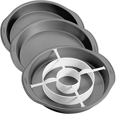 Wilton 2105-9961 Moldes Tablero, Tipo ajedrez Redondo, 4 Piezas, Gris Acero, 9, 4