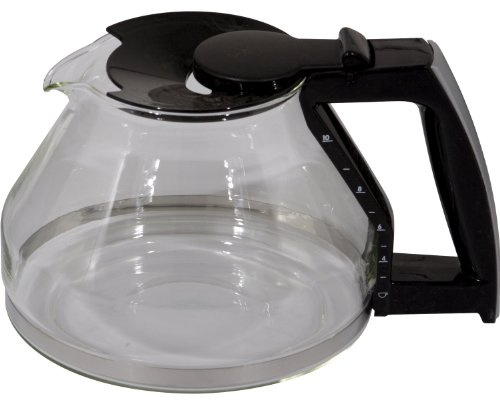 Melitta Glaskanne Typ 98 für Filterkaffeemaschine Look Deluxe und Look Selection, 19 x 14 x 17, 5 cm, Schwarz