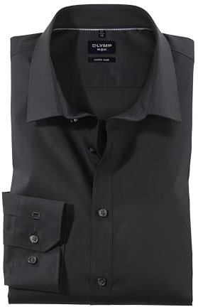 OLYMP Herren Businesshemd Langarm No.Six,Einfarbig,super Slim,Urban Kent,schwarz 68,44