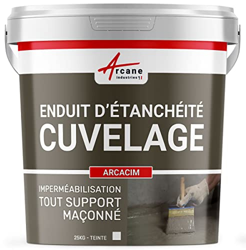 Enduit d'etanchéité, hydrofuge, enduit de cuvelage, pour béton, support maçonné : Arcacim - 25 kg Blanc - ARCANE INDUSTRIES
