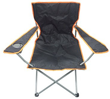 Nalu Black & Orange Lightweight Folding Camping Beach Captains Chair