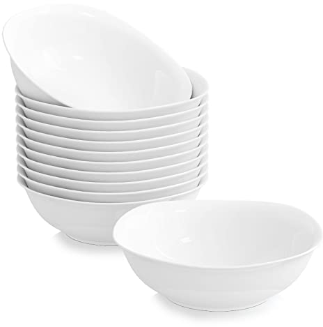 MALACASA, Série Elisa, 12pcs Bols à Céréales Porcelaine, Bols à Soupe Tapas Sauces Saladier Vaisselle