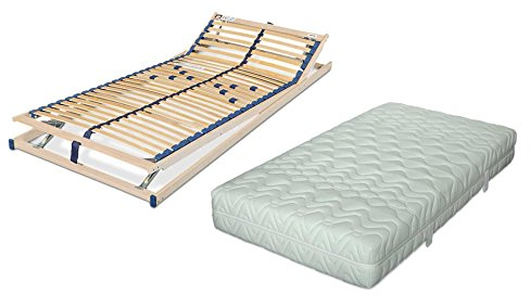 Malie Set Polar H3 5-Zonen Tonnentaschenfederkernmatratze in 90 x 200 cm Plus Verstellbarer Lattenrost Olympus in 90 x 200 cm | fertig montiert + sofort lieferbar