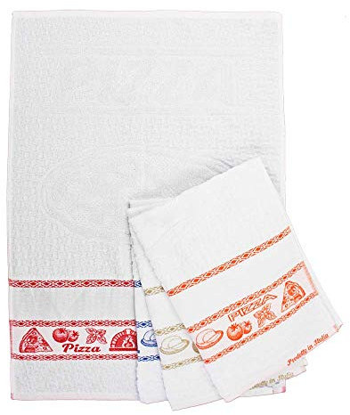 Geschirrtuch in Tiroler-Design, Format: 50 x 70 cm, mit Band aus Ethamin zum Besticken, 100 % Baumwolle, hergestellt in Italien. rot