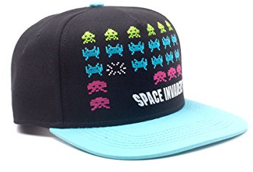 Bioworld Space Invaders Formation Snapback Baseballkappe, Schwarz/Türkis (SB588464SPI), Blau (Blue Blue), Einheitsgröße, Blau (Blau), Einheitsgröße