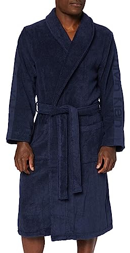Calvin Klein Herren Bademantel Frottee, Blau (Blue Shadow), S-M